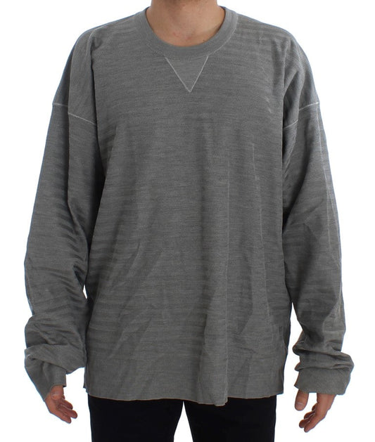 Dolce & Gabbana Gray Crewneck Pullover Silk Men's Sweater