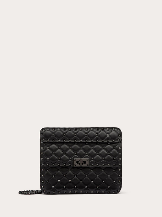 Valentino Garavani Black Nappa Leather Medium Rockstudt Spike Women's Bag