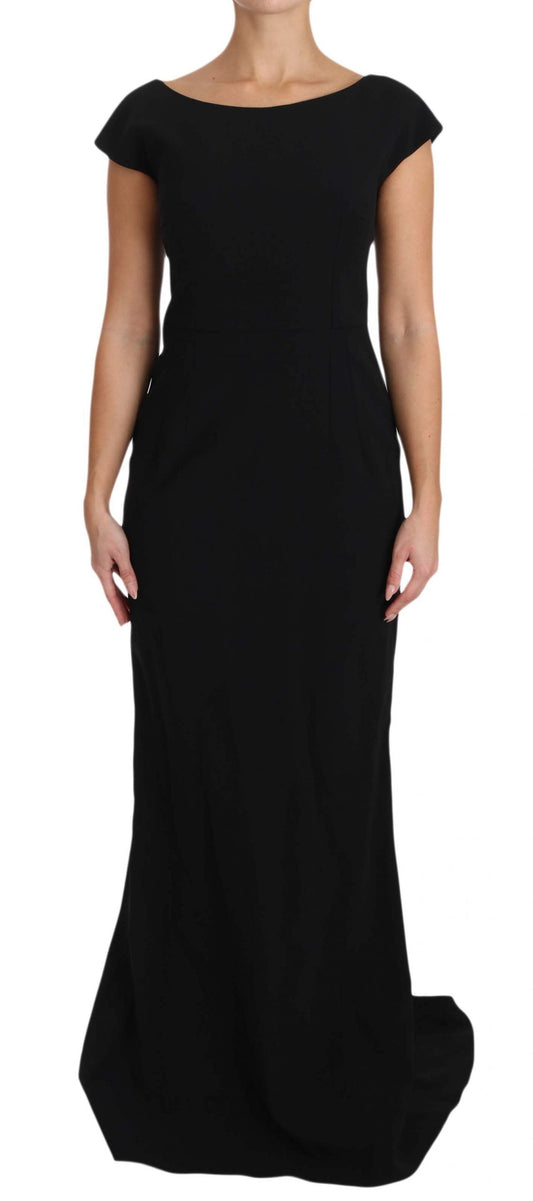 Dolce & Gabbana Black Stretch Fit Flare Gown Women's Maxi