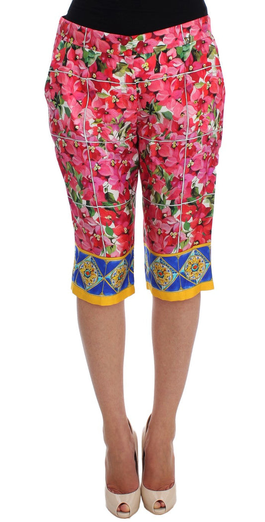 Dolce & Gabbana Multicolor Floral Knee Capris Shorts Women's Pants