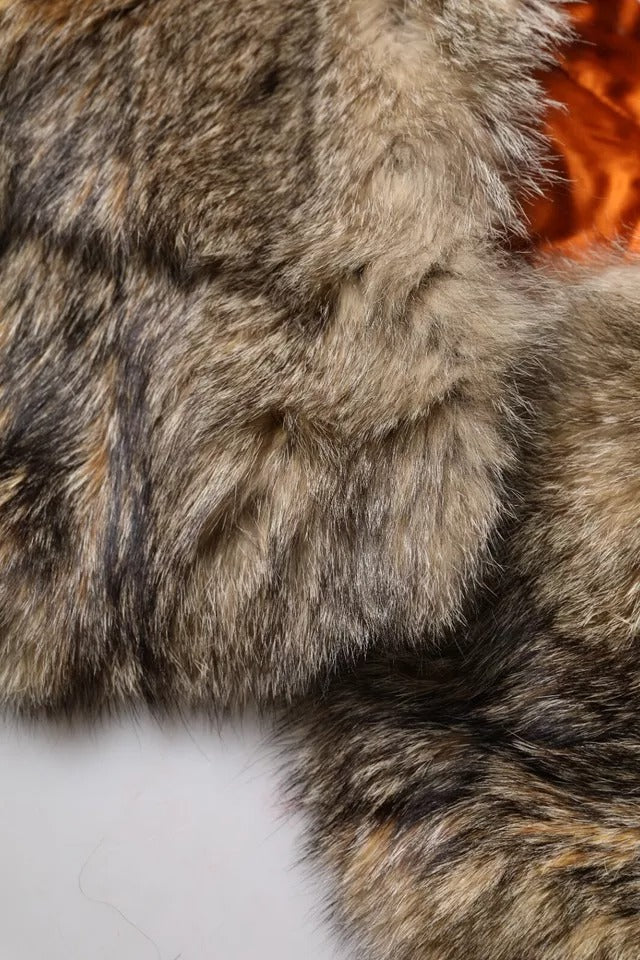 Dolce & Gabbana Brown Fur Shoulder Collar Neck Wrap Women's Scarf