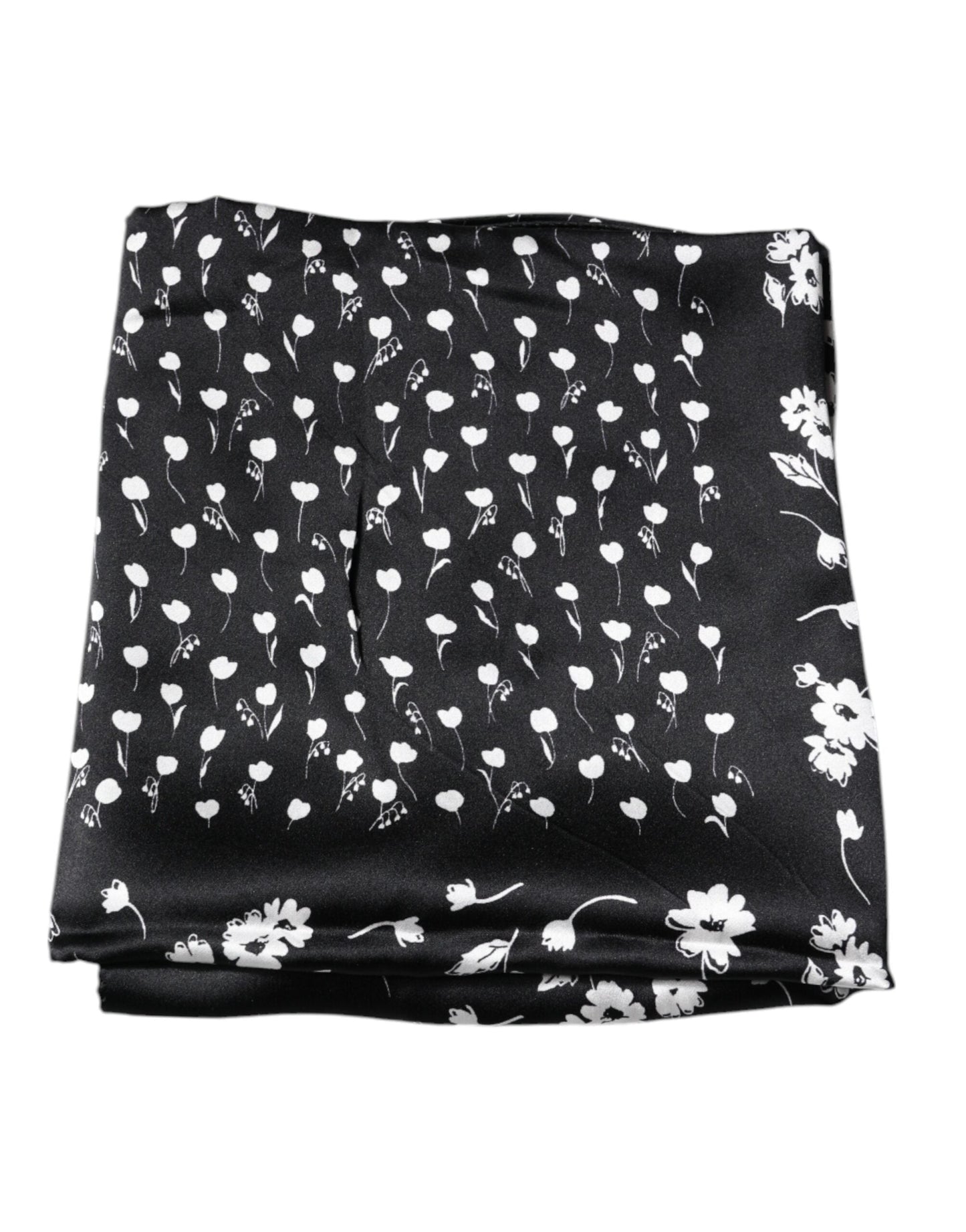 Dolce & Gabbana Black Floral Silk Square Wrap Shawl Women's Scarf (Pre-Owned)