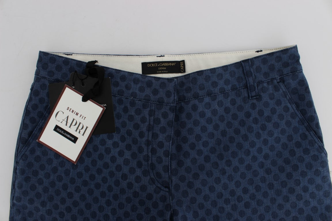 Dolce & Gabbana Polka Dotted Stretch Capri Women's Jeans