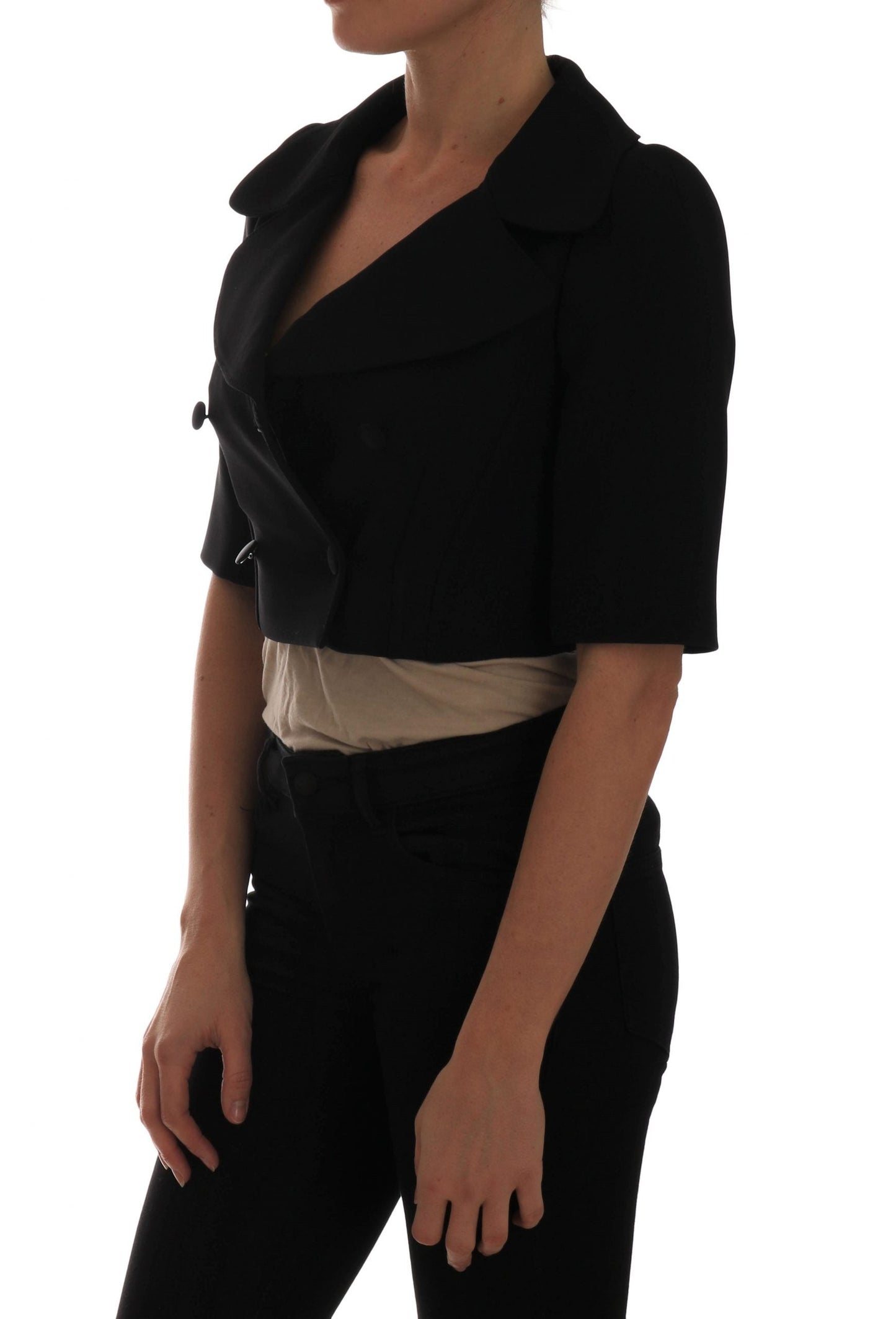 Dolce & Gabbana Black Short Croped Jacket Women's Blazer
