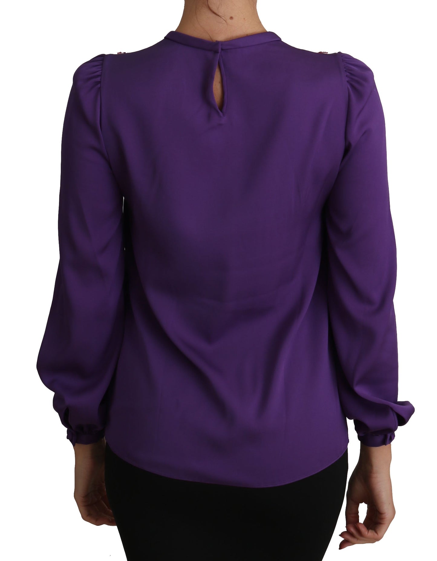 Dolce & Gabbana Purple Blouse Prince  Fairy Tale Embellished  Women's Top