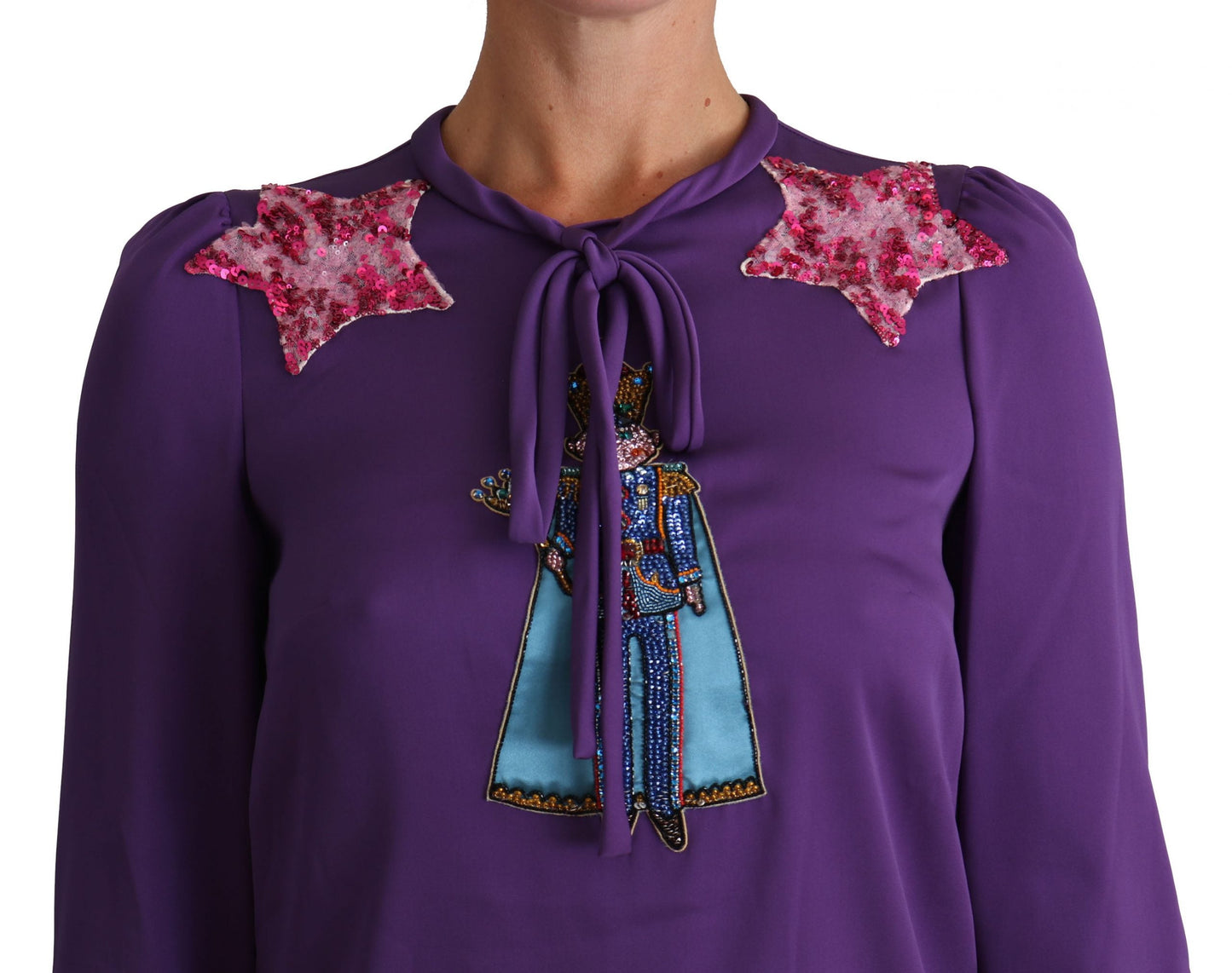 Dolce & Gabbana Purple Blouse Prince  Fairy Tale Embellished  Women's Top