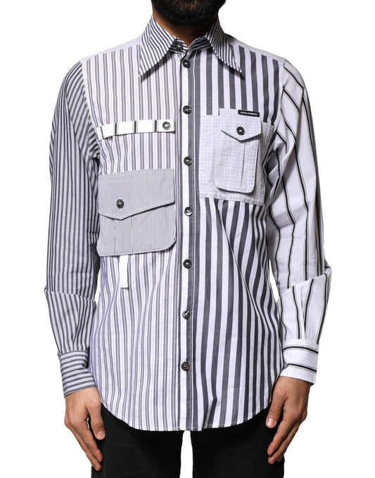 Dolce & Gabbana Multicolor Striped Button Down Casual Men's Shirt (Pre-Owned)