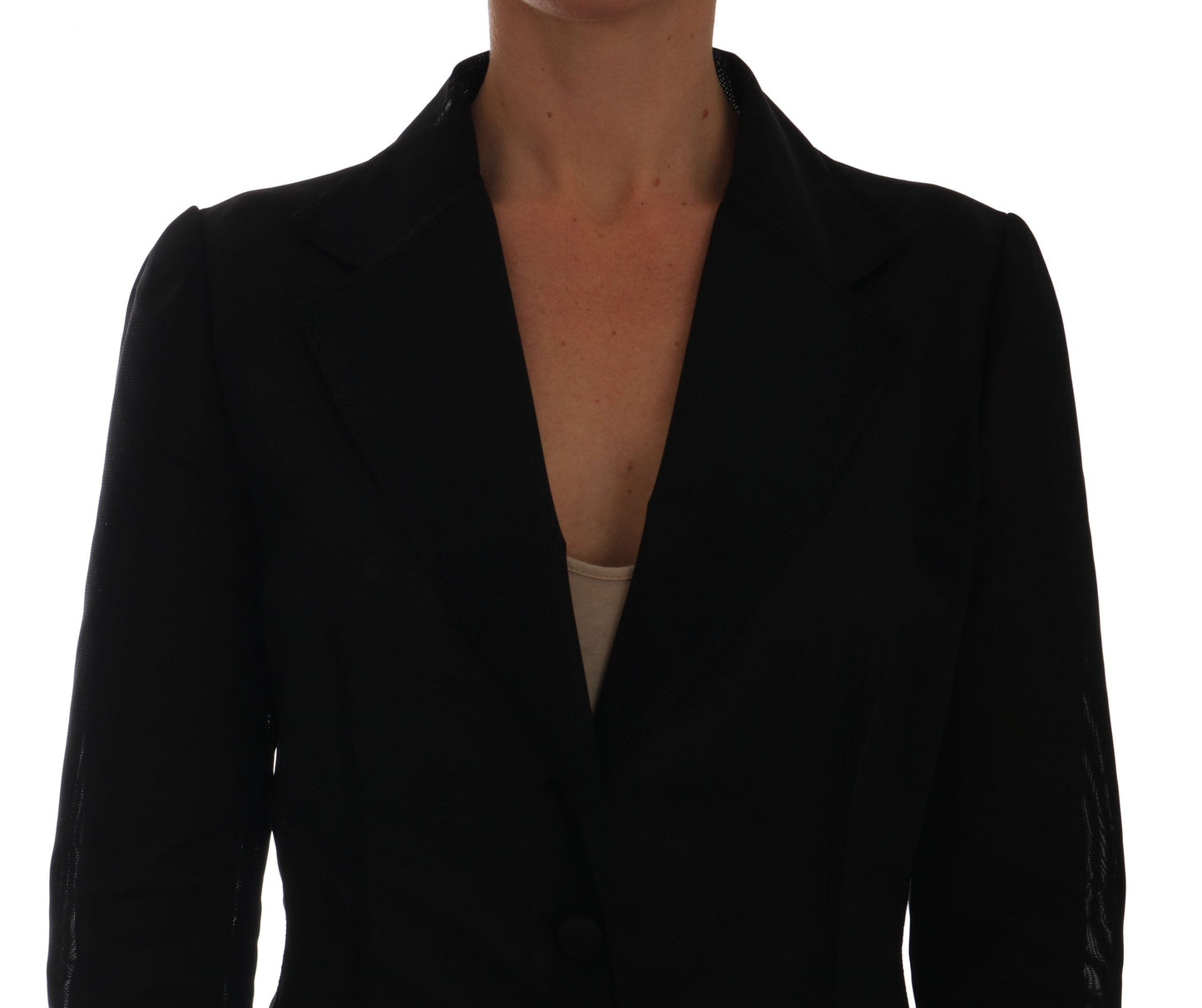 Dolce & Gabbana Black Nylon Net Blazer Women's Jacket