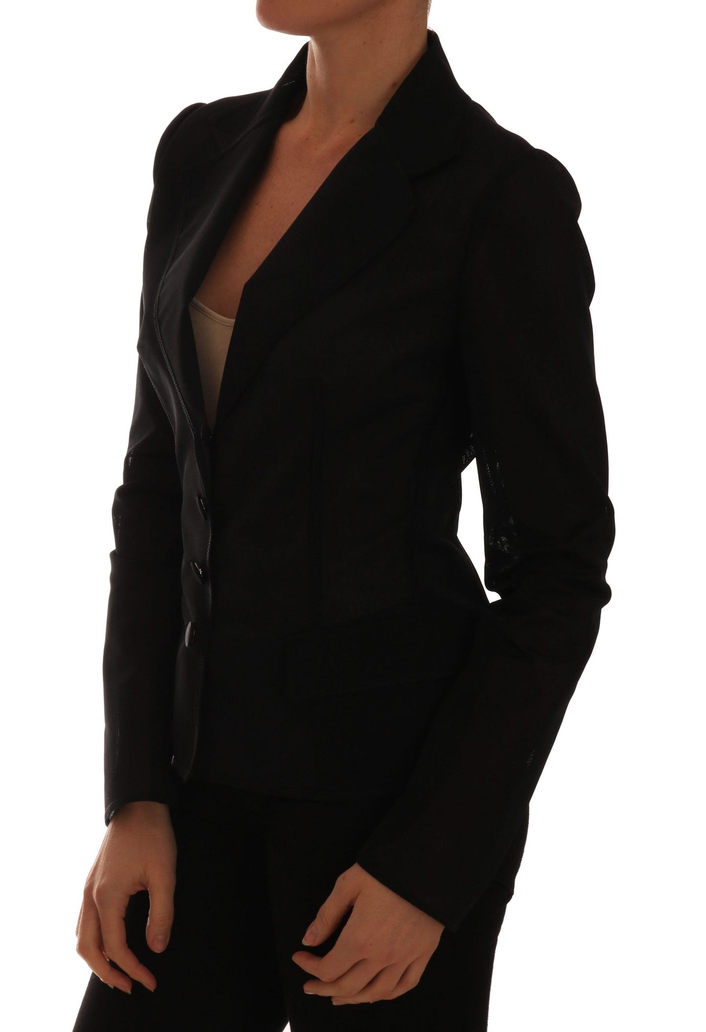 Dolce & Gabbana Black Nylon Net Blazer Women's Jacket