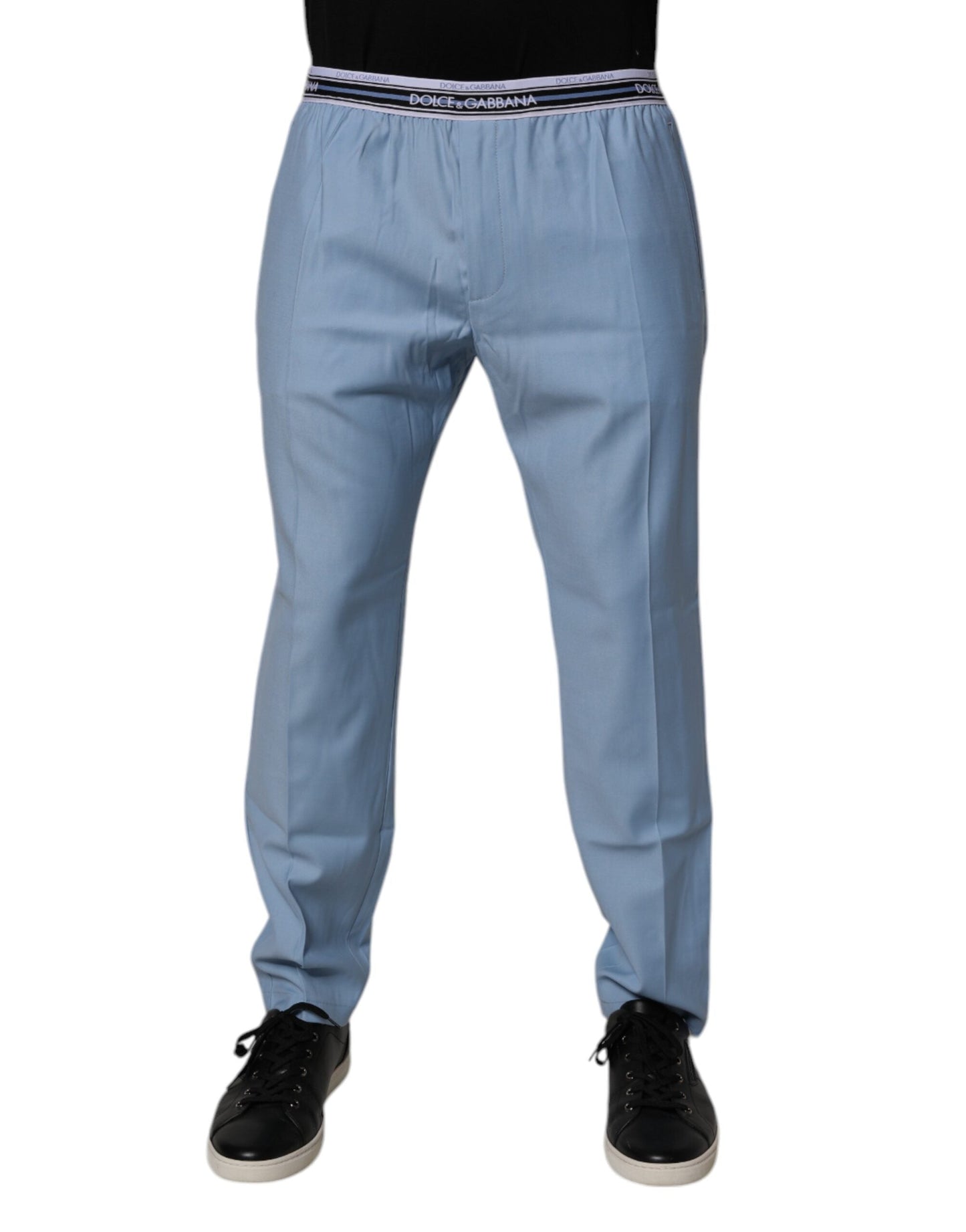 Dolce & Gabbana Blue Cotton Stretch Chino Men's Pants