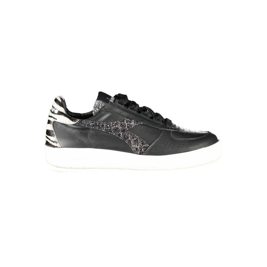 Diadora Black Leather Women Women's Sneaker