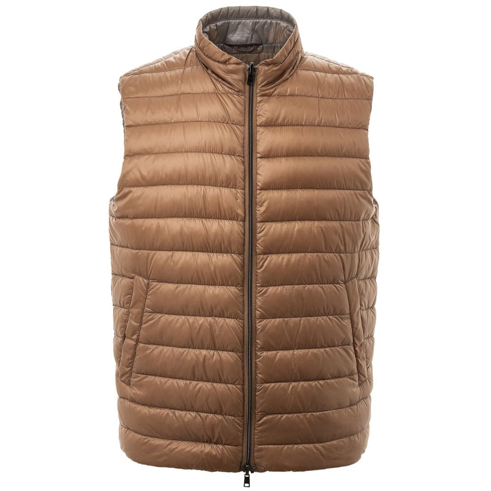 Herno Brown Polyamide Sleveless Men's Jacket