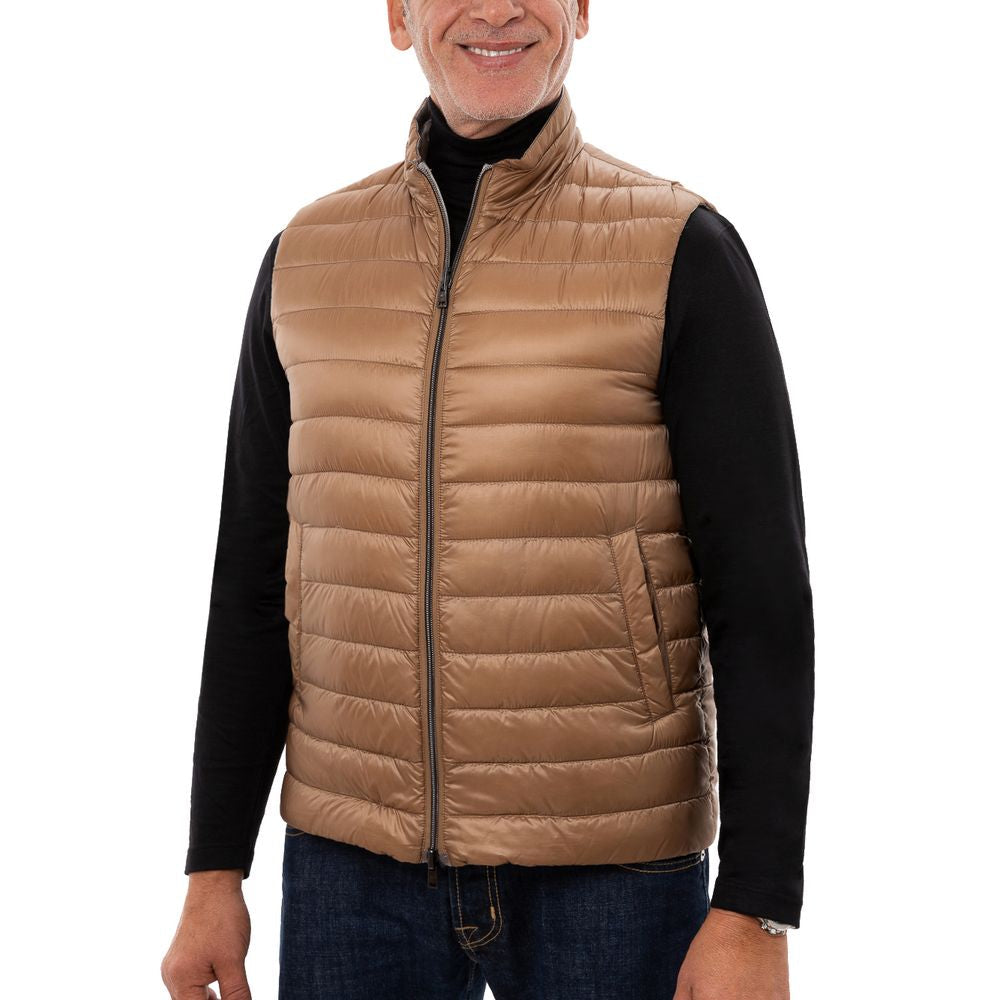 Herno Brown Polyamide Sleveless Men's Jacket