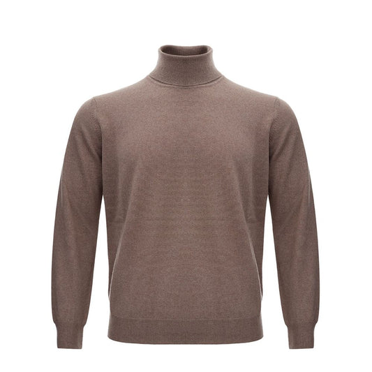 KANGRA Brown Wool Men's Turtleneck