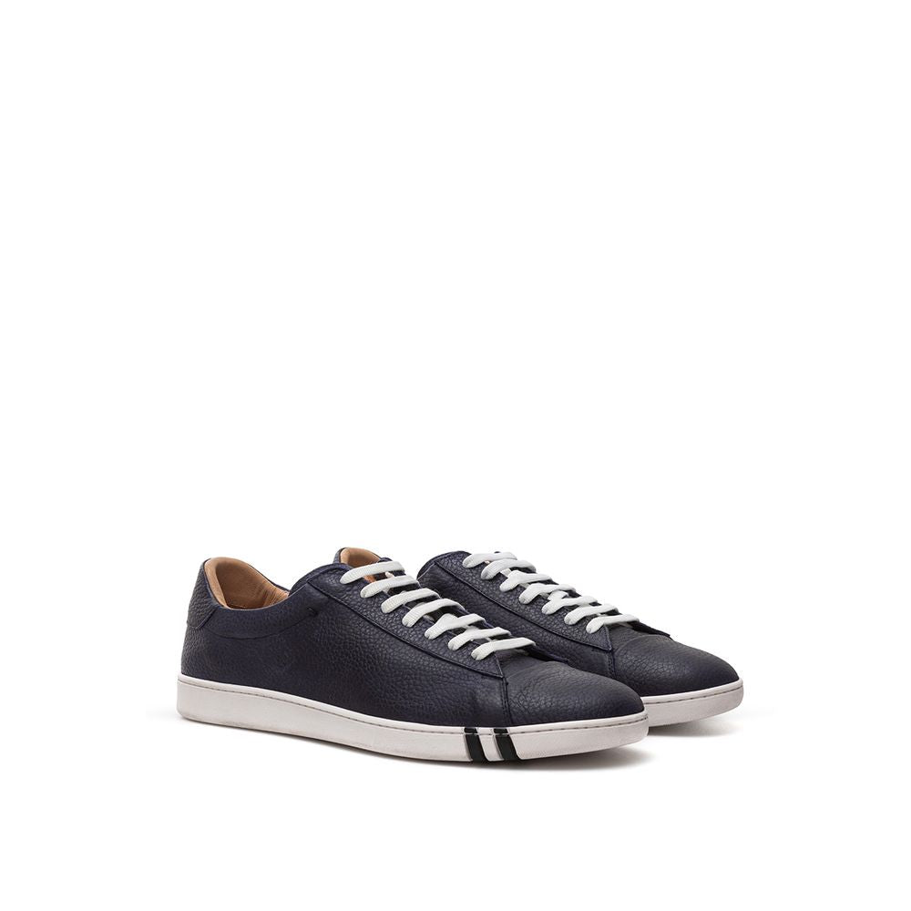 Bally Blue Leather Low Top Men's Sneakers