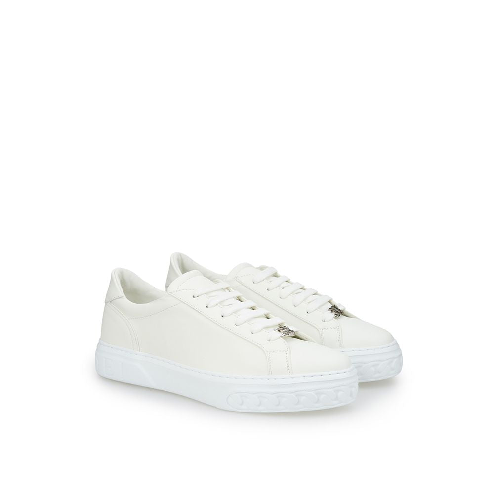 Casadei White Leather Athletic Women's Sneakers