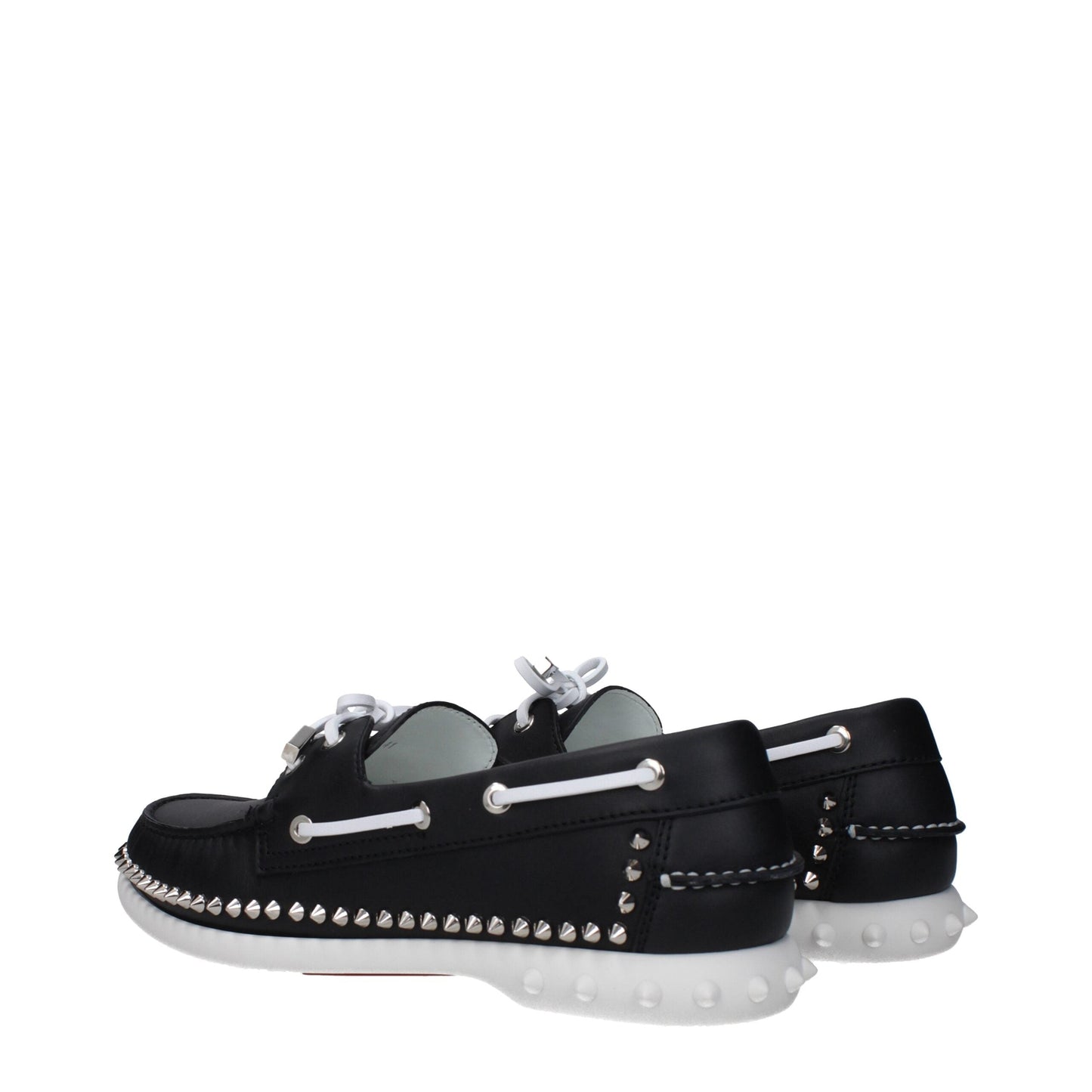 Christian Louboutin Black Leather Slip-On Men's Loafers