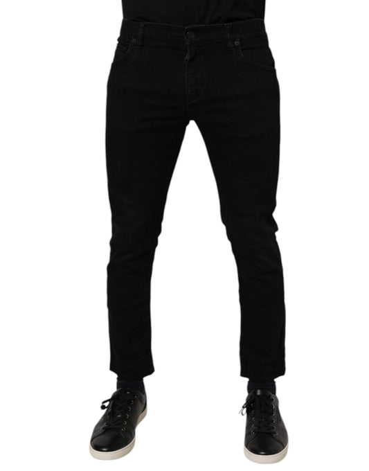 Dolce & Gabbana Black Cotton Skinny Jeans Men Trouser Men's Pants (Pre-Owned)