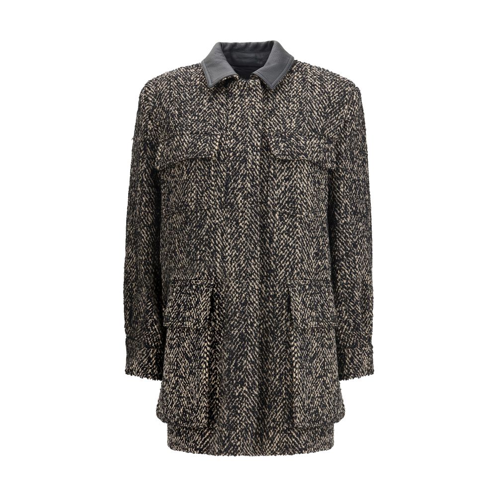Max Mara Brown Fleece Wool Women's Coat