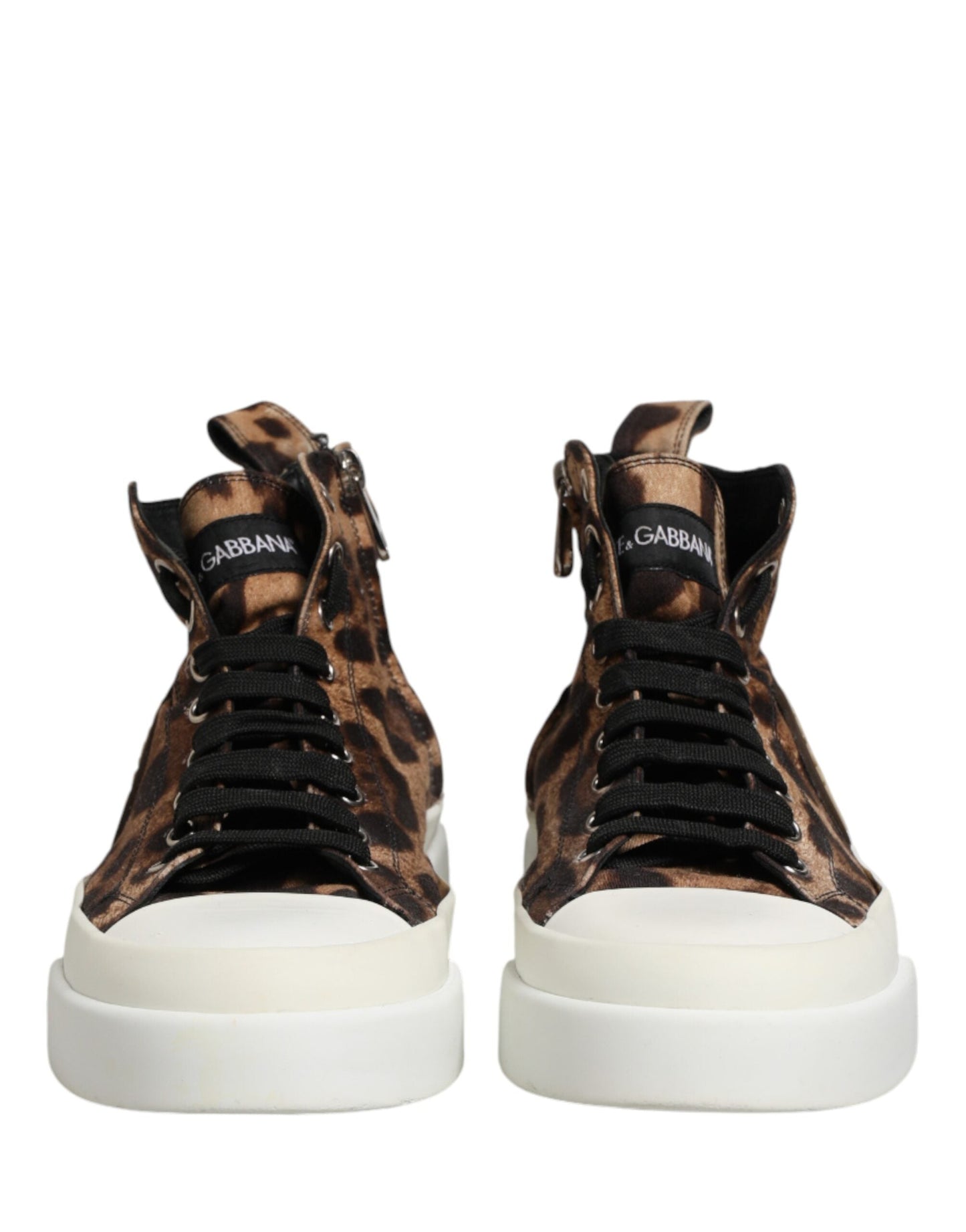 Dolce & Gabbana Brown Leopard Cotton High Top Sneakers  Men's Shoes (Pre-Owned)