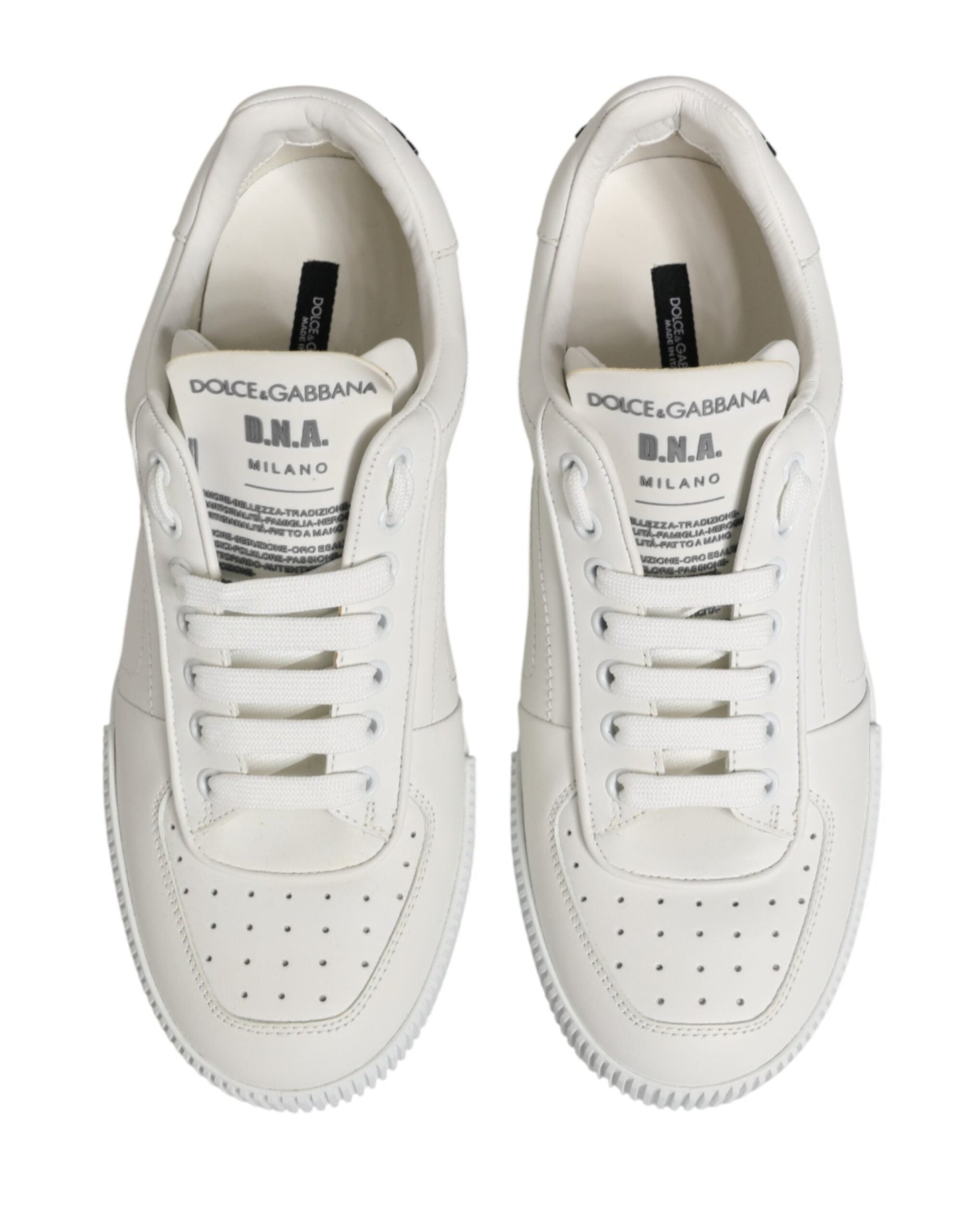 Dolce & Gabbana MIAMI Calf Low Top Men Sneakers  Men's White