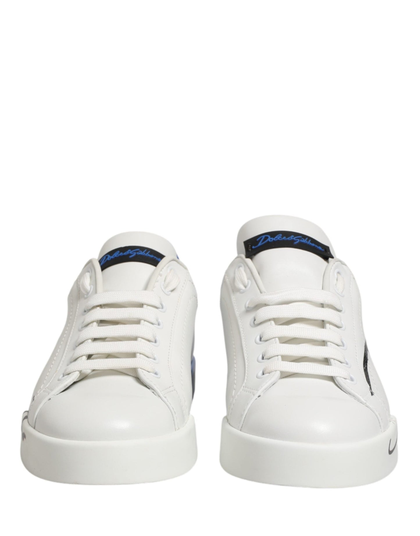 Dolce & Gabbana White Blue Portofino Low Top Sneakers Men's Shoes (Pre-Owned)