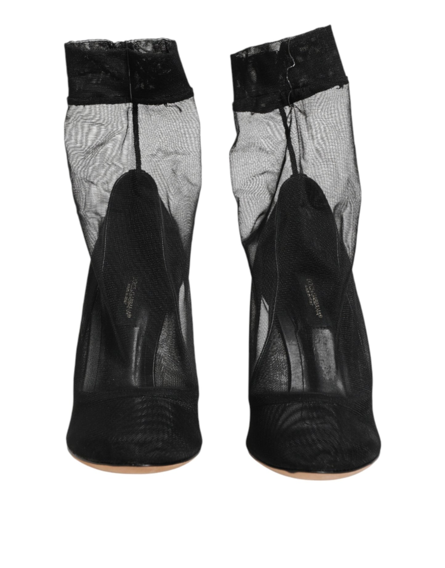 Dolce & Gabbana Black Nylon Stretch Mesh Sock Boots  Women's Shoes