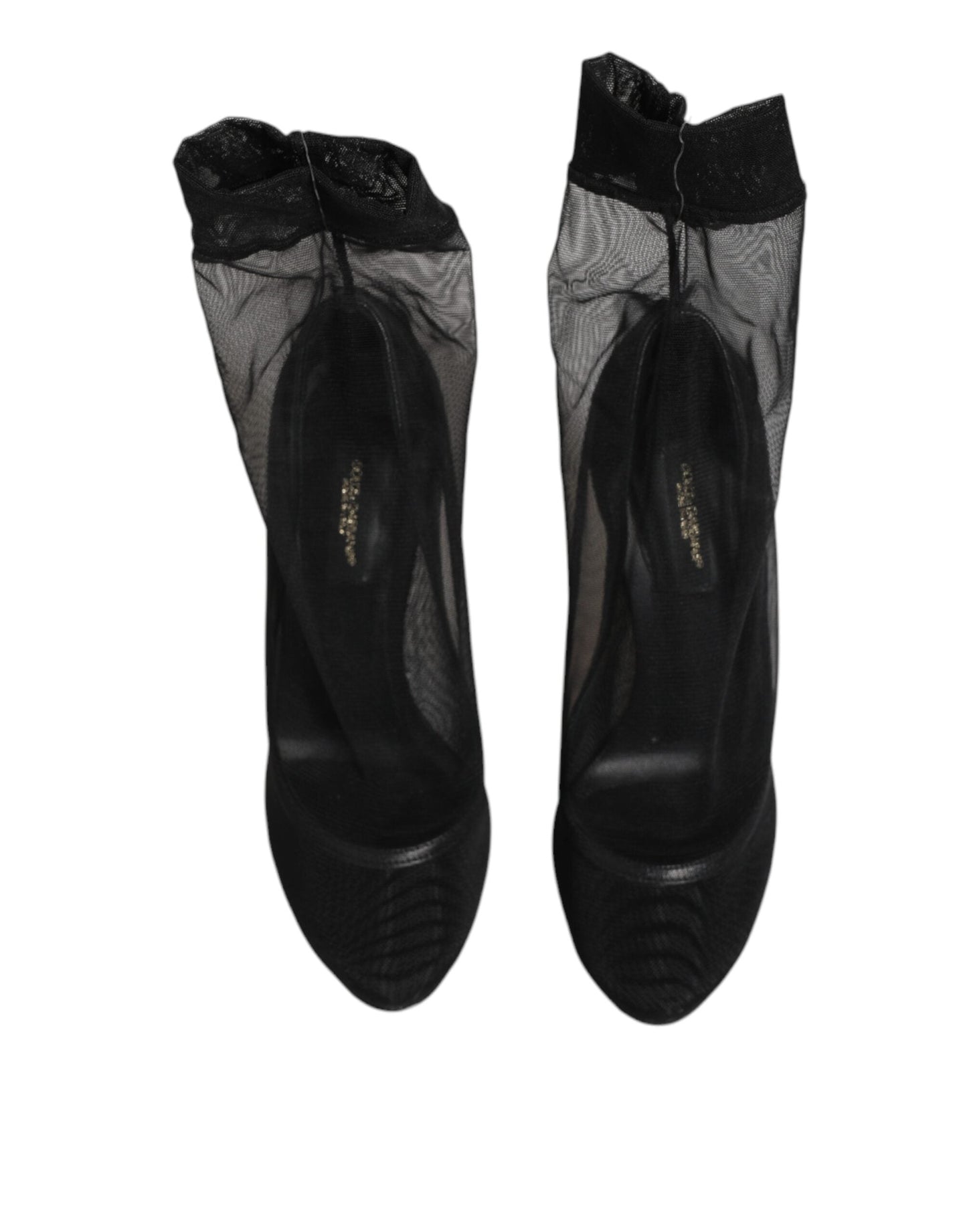 Dolce & Gabbana Black Nylon Stretch Mesh Sock Boots  Women's Shoes
