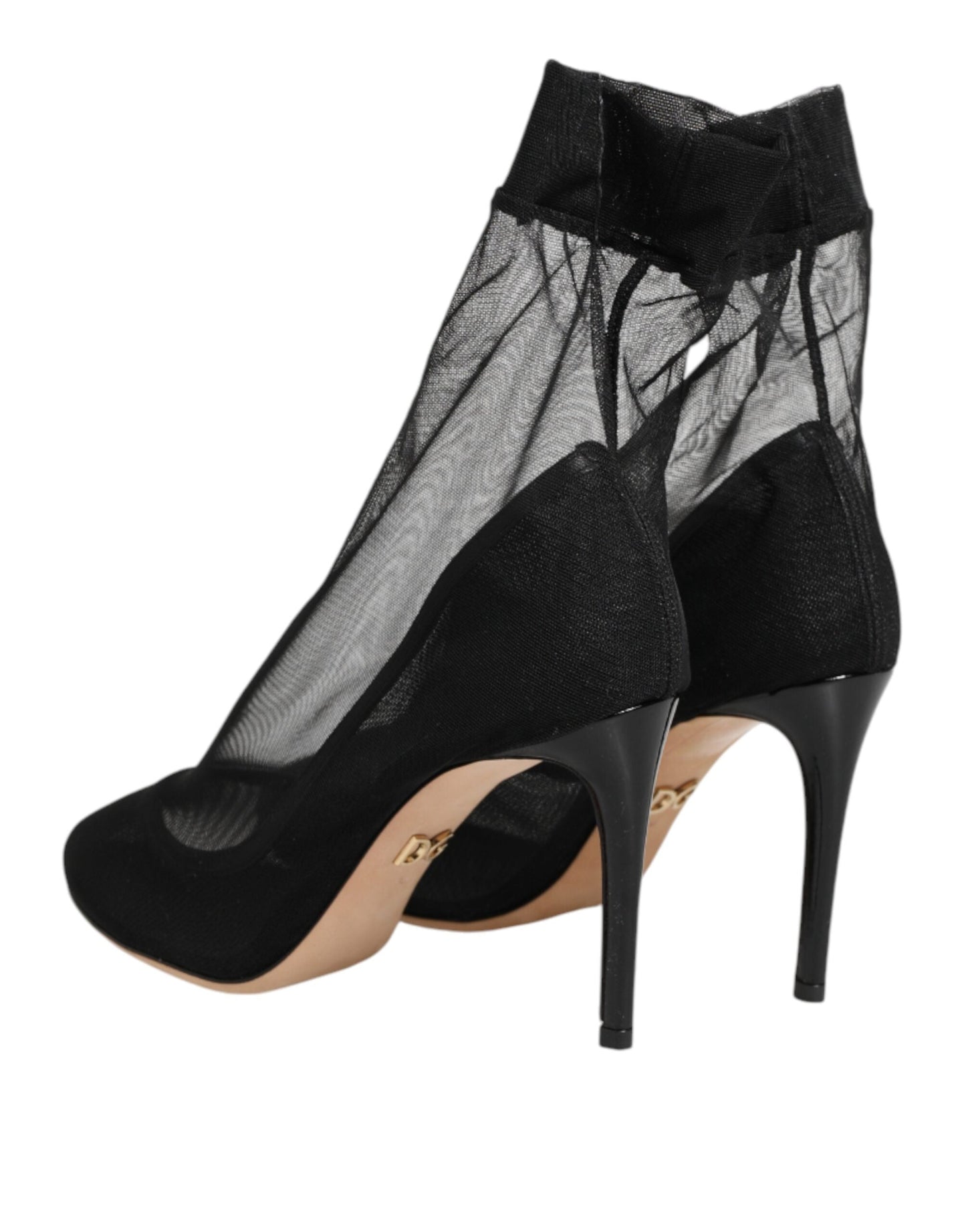 Dolce & Gabbana Black Nylon Stretch Mesh Sock Boots  Women's Shoes