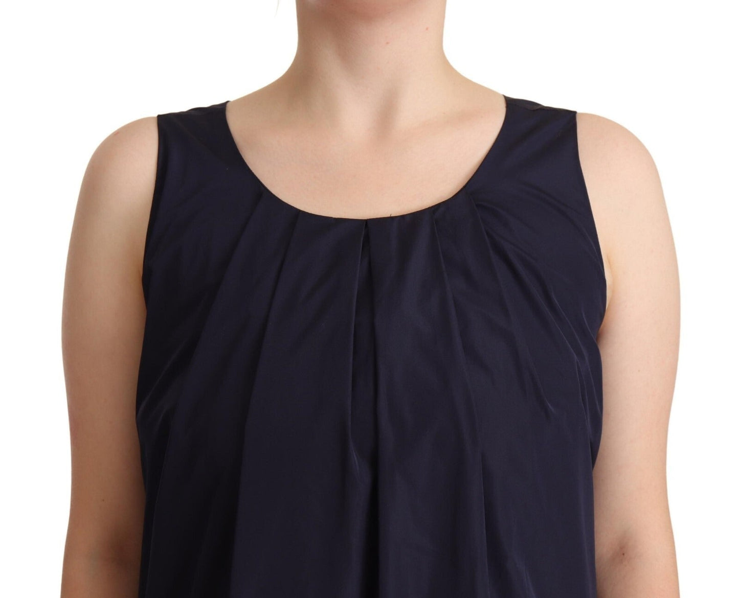P.A.R.O.S.H. Navy Blue Sleeveless Round Neck Mermaid Long Women's Dress (Pre-Owned)