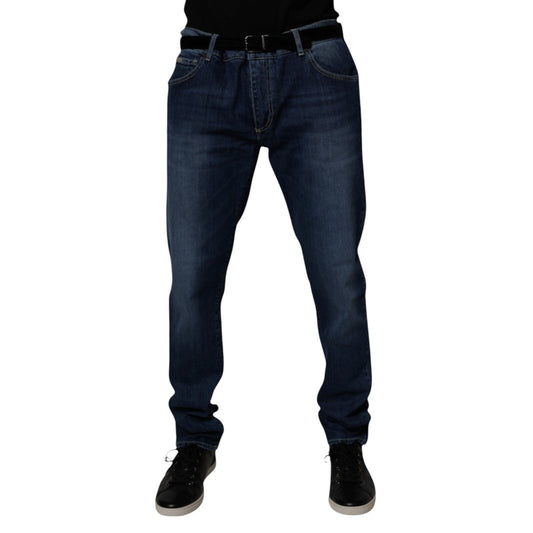 Dolce & Gabbana Blue Washed Cotton Stretch SkinnyDenim Men's Jeans