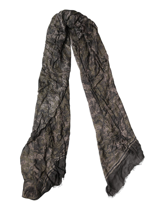 Dolce & Gabbana Brown Camouflage Modal Men Shawl Men's Scarf