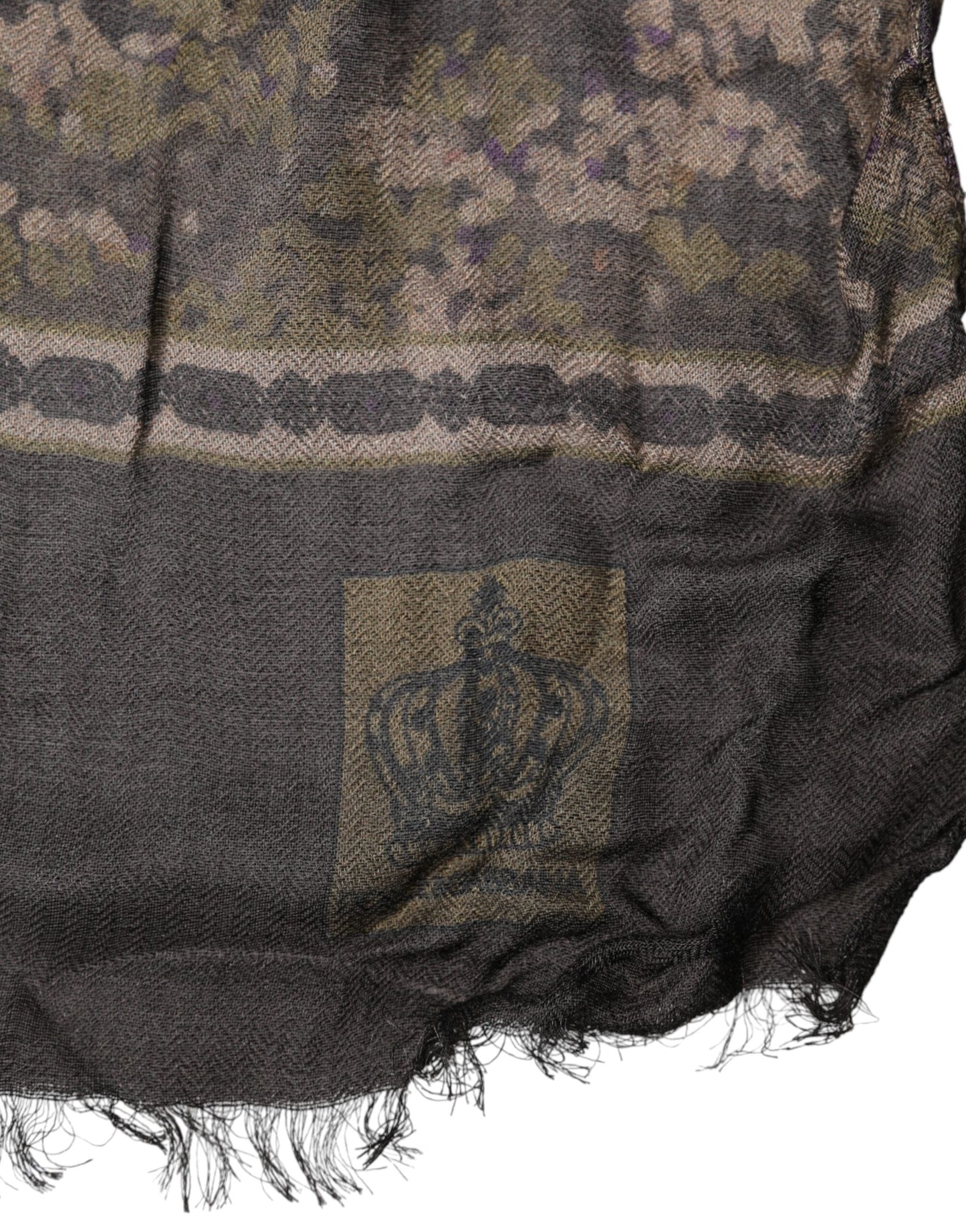 Dolce & Gabbana Brown Camouflage Modal Men Shawl Men's Scarf