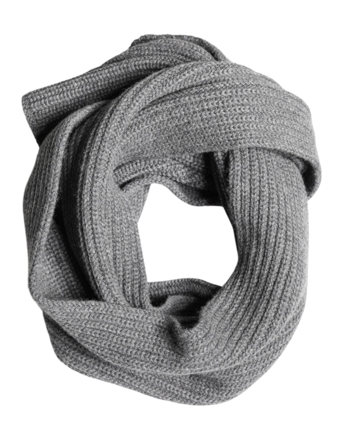 Dolce & Gabbana Gray Cashmere Knit Neck Wrap Shawl Men's Scarf