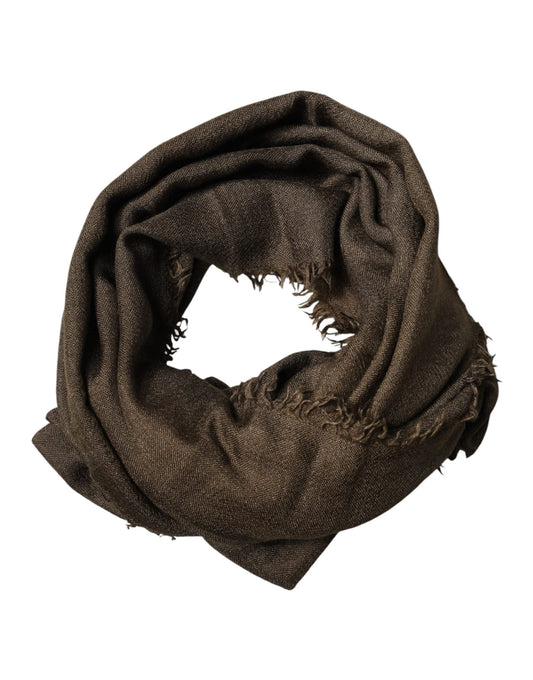 Dolce & Gabbana Brown Cashmere Knit Neck Wrap Shawl  Men's Scarf (Pre-Owned)
