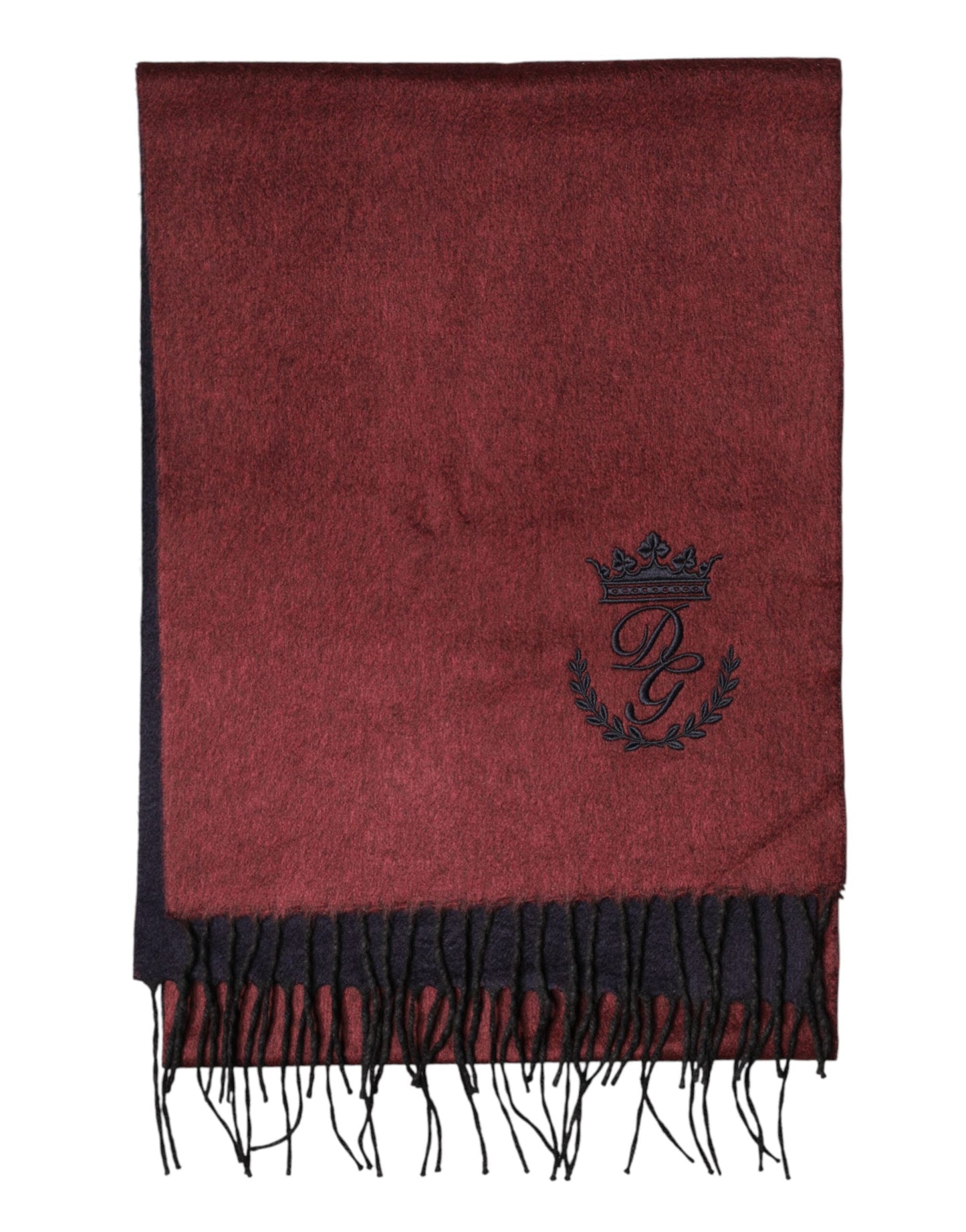 Dolce & Gabbana Maroon Silk Neck Wrap Shawl Fringes  Men's Scarf
