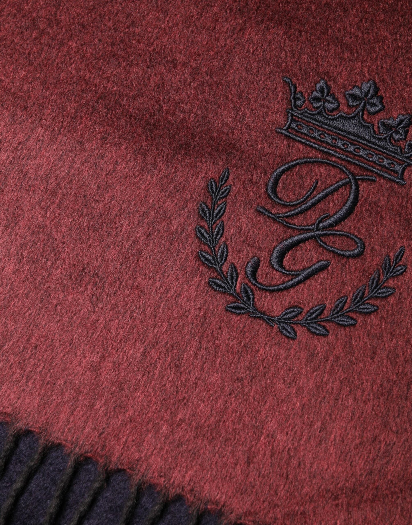 Dolce & Gabbana Maroon Silk Neck Wrap Shawl Fringes  Men's Scarf