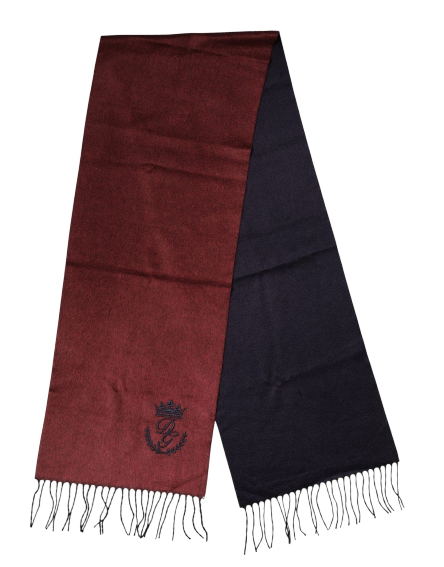 Dolce & Gabbana Maroon Silk Neck Wrap Shawl Fringes  Men's Scarf