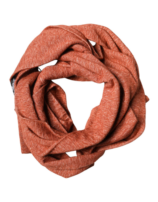 Dolce & Gabbana Orange Silk Cashmere Neck Wrap Shawl Men's Scarf