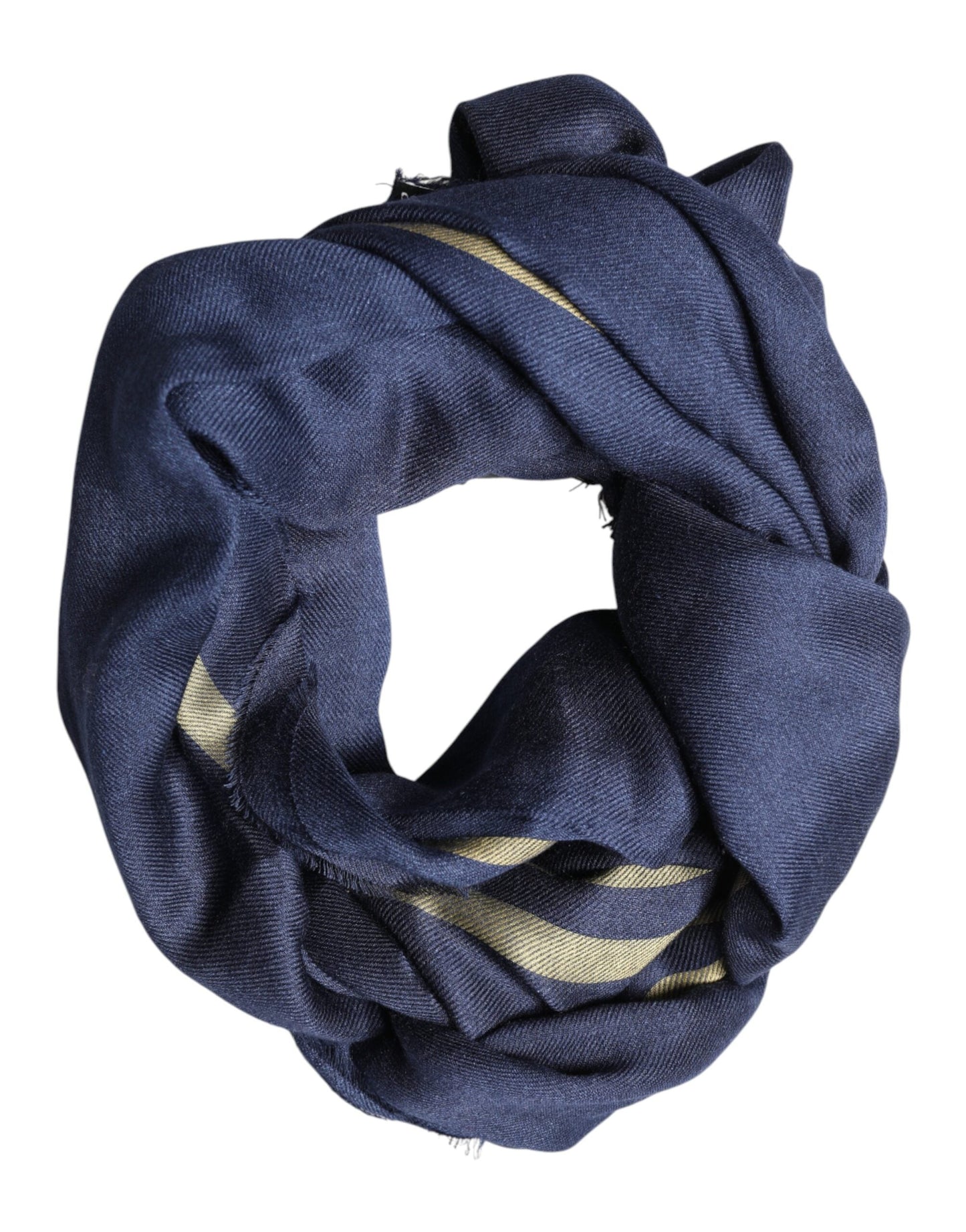 Dolce & Gabbana Blue Cashmere Neck Wrap Shawl Fringes Men's Scarf (Pre-Owned)