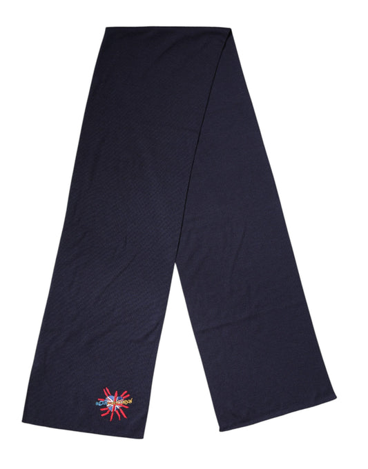 Dolce & Gabbana Blue Wool DG Loves London Neck Wrap Women's Scarf