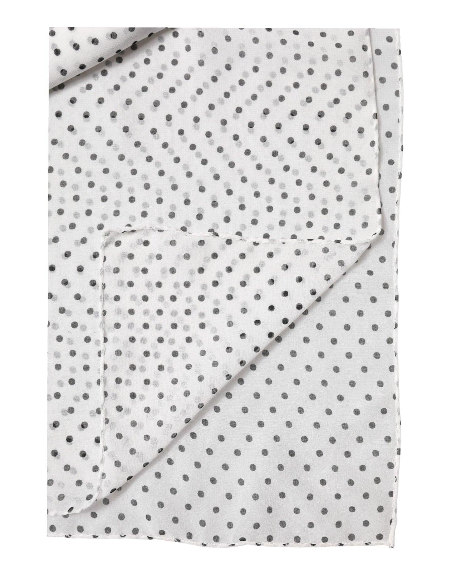 Dolce & Gabbana White Polka Dot Polyester Shawl Women's Scarf