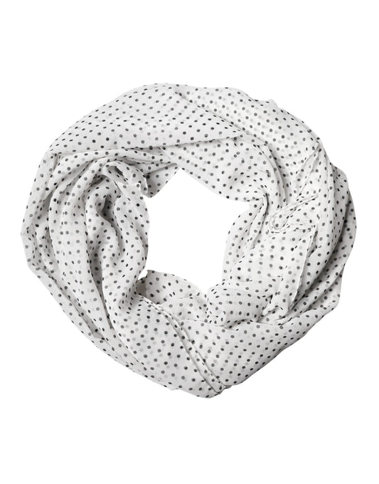 Dolce & Gabbana White Polka Dot Polyester Shawl Women's Scarf