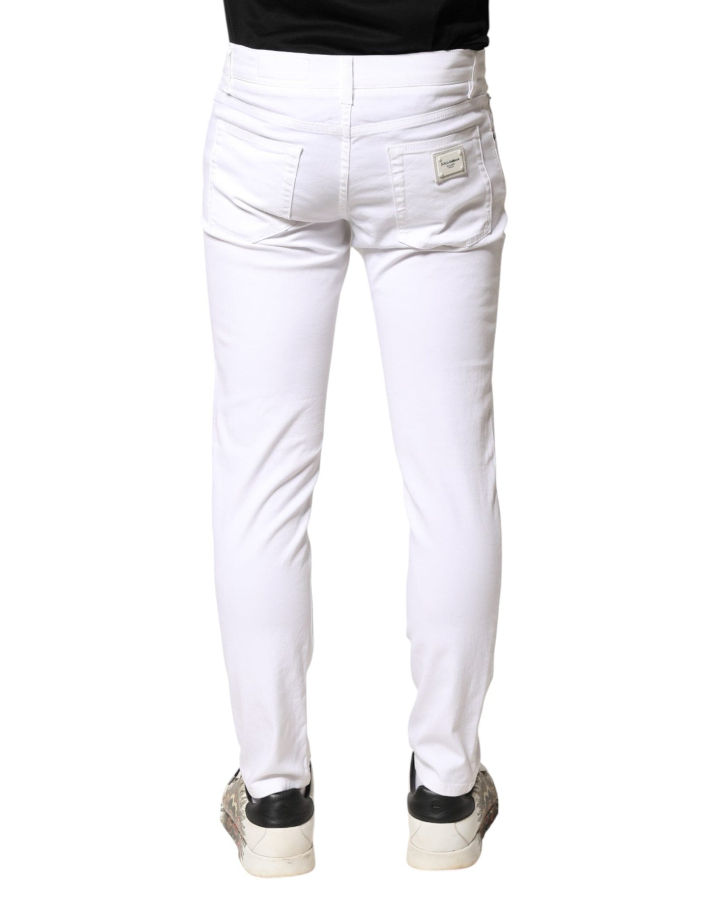 Dolce & Gabbana White Cotton Stretch Skinny Denim Men Men's Jeans