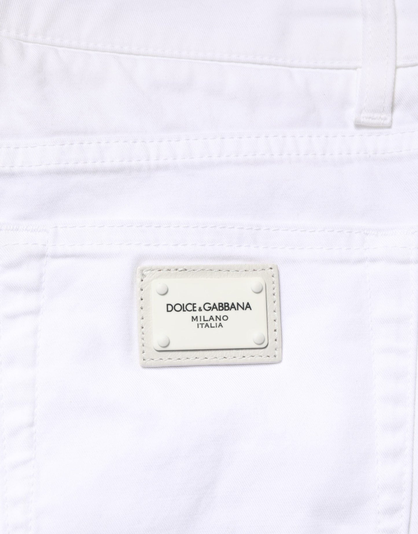 Dolce & Gabbana White Cotton Stretch Skinny Denim Men Men's Jeans