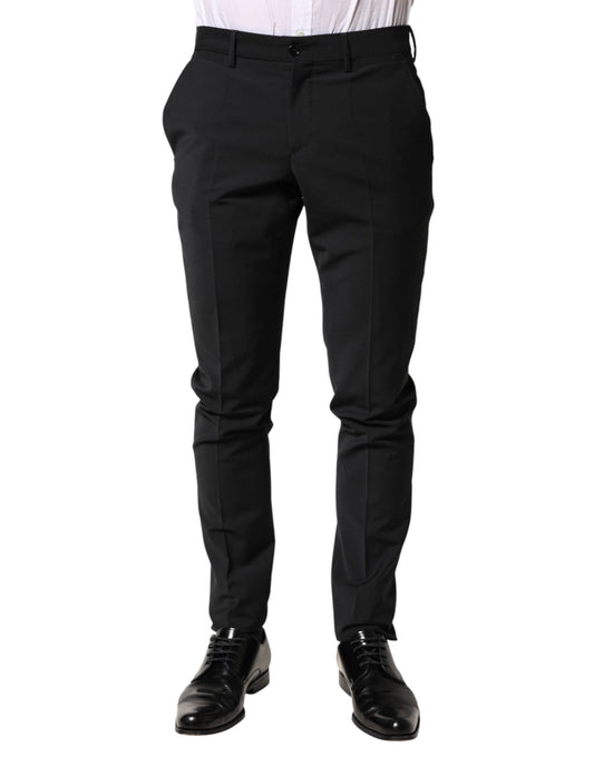 Dolce & Gabbana Black Wool Formal Dress Men Trouser Men's Pants