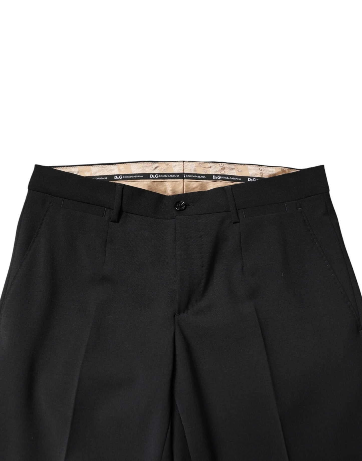 Dolce & Gabbana Black Wool Formal Dress Men Trouser Men's Pants
