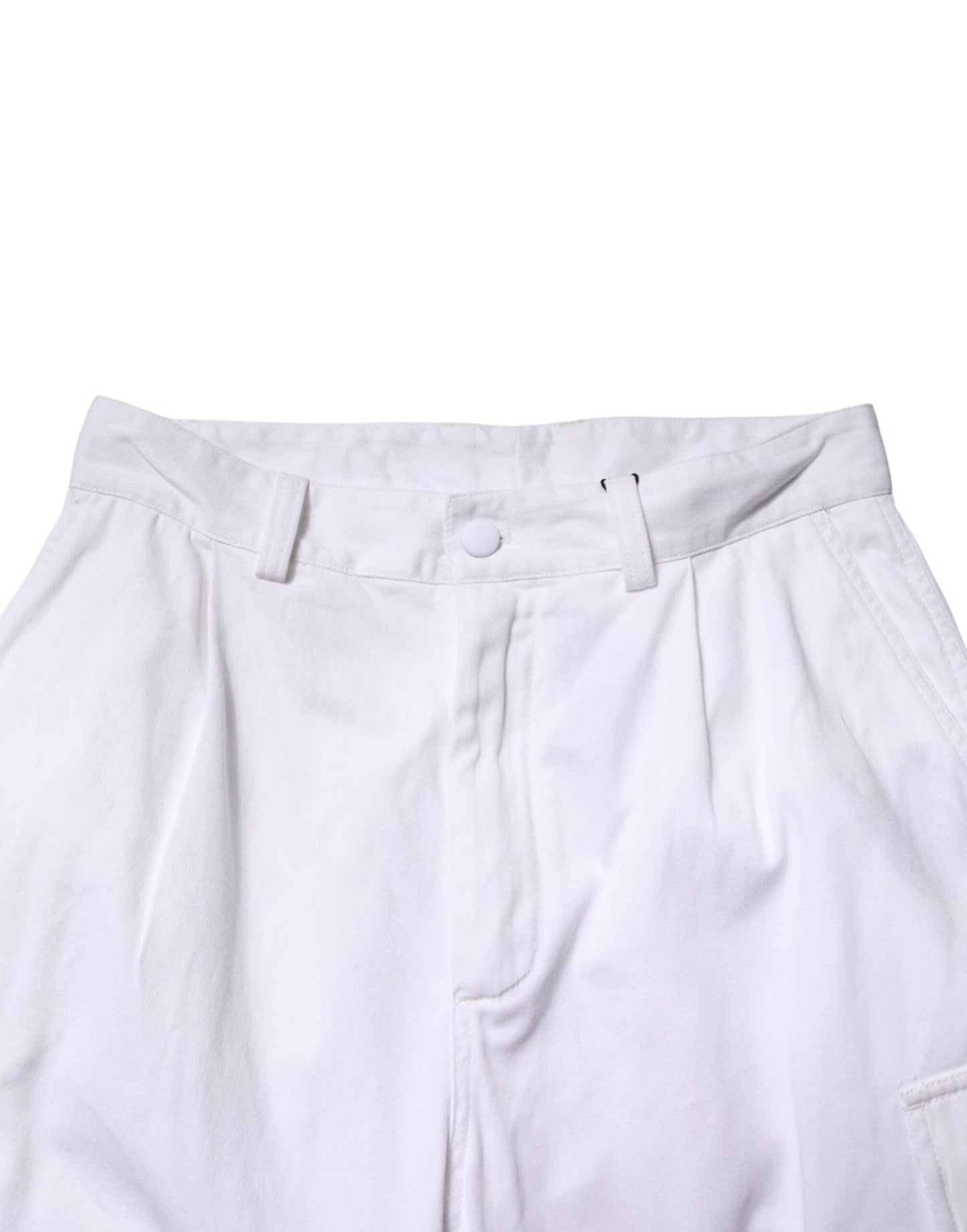 Dolce & Gabbana White Cotton Men Cargo Denim Trouser Men's Jeans (Pre-Owned)