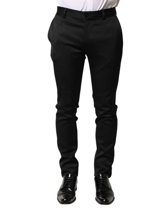 Dolce & Gabbana Black Viscose Dress Formal Men Trousers Men's Pants
