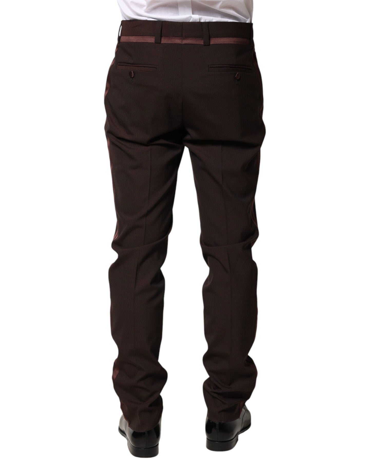 Dolce & Gabbana Brown Polyester Men Dress Trousers Men's Pants